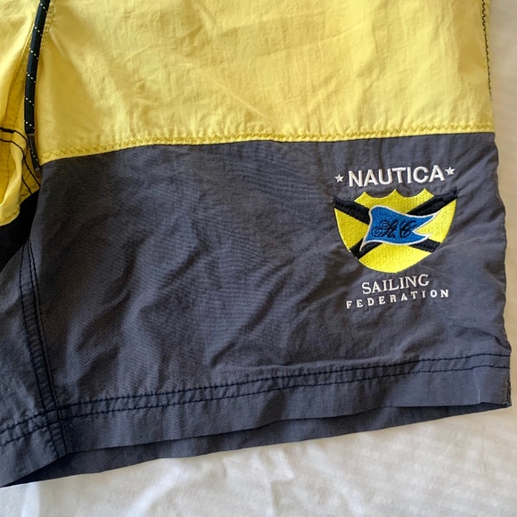 Nautica Vintage 90's Embroidered Swim Trunks Shorts - Picture 2 of 5